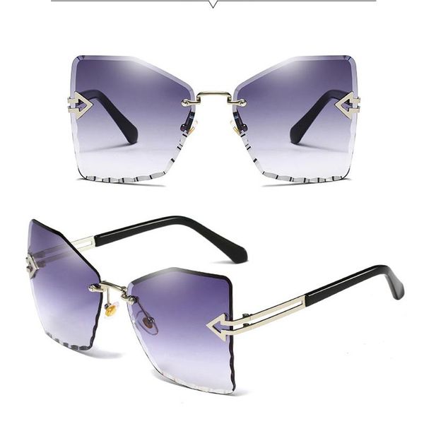 

sunglasses fashion lady sun glasses rimless women vintage alloy frame classic brand designer shades oculo cat eye, White;black