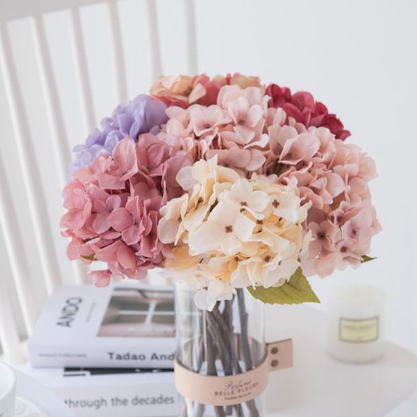 

artificial flowers wedding decorative fake plants silk hydrangea scrapbooking vase for home decor diy table setting