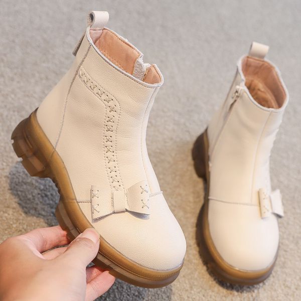 

girls' martin children' short women' new autumn / winter leather soft soled plush princess boots, Black;grey