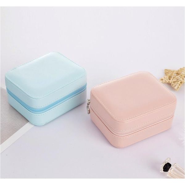 

small portable travel leather jewelry storage bag with mirror jewelry organizer gift box for rings earring ne jllbwz yummy_shop