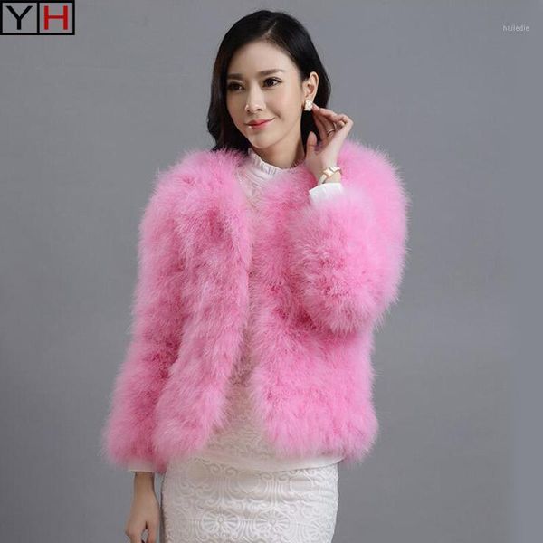 

2020 new fashion women fashion turkey fur hair jacket coat1, Black