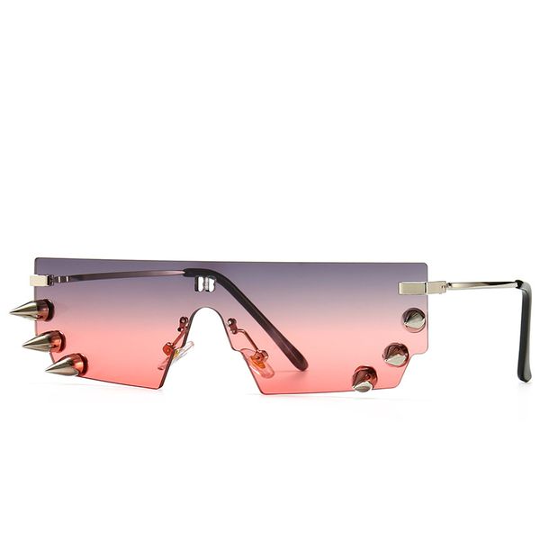 

cool punk style retro exaggerated popular studs sunglasses fashion women men sunglasses uv proof, White;black