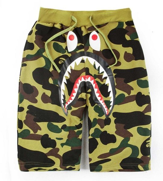 

summer new fashion camouflage shark's mouth print casual pants, Black