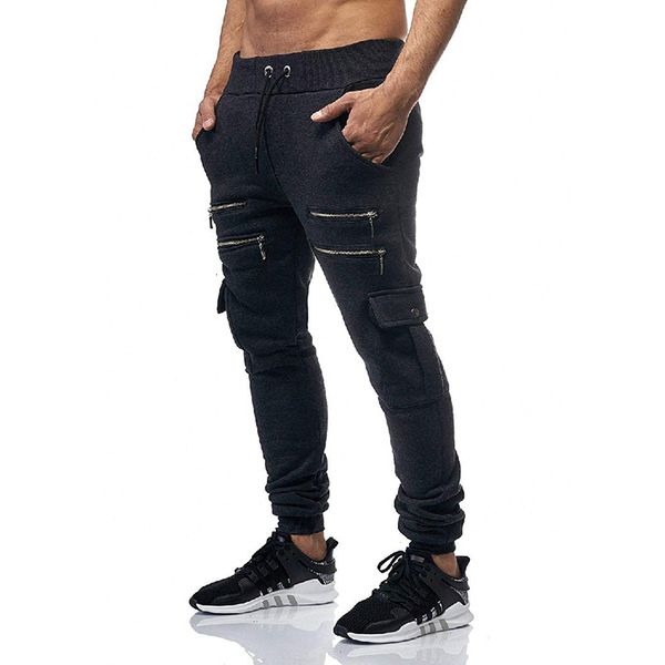 

2021 new men new fashion bodybuilding jogger track mens joggers casual pants skinny sweatpants trousers gf8o, Black