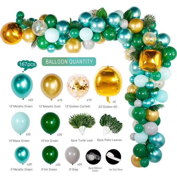

fengreise green number foil balloons safari jungle party decor 1-й день рождения вечеринка декоративные дети дикие один год день рождения ма