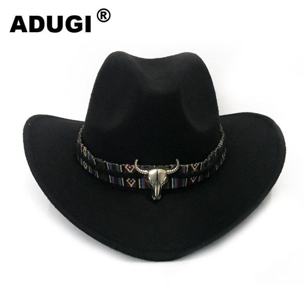 

cloches adugi western cowboy hat woolen jersey men and women ethnic style autumn winter felt big brim