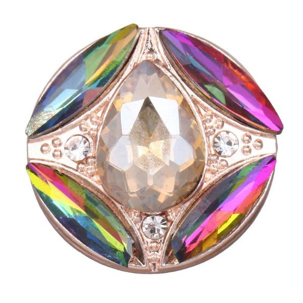 

rhinestone 5pcs/lot new mixed flower crystal 18mm metal snap buttons fit charm bracelet button jewelry, Golden;silver
