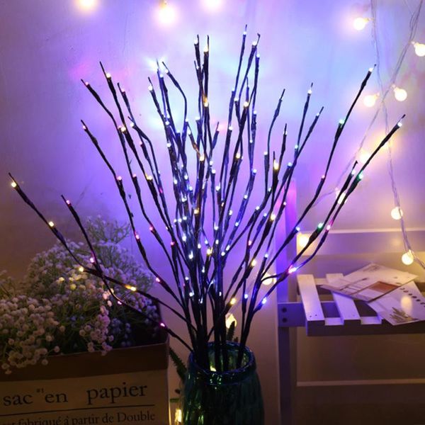 Cuerdas LED Lámpara de rama de árbol de sauce Luces de noche florales 20 Florero Hogar Fiesta de cumpleaños de Navidad Jardín Decoración interior