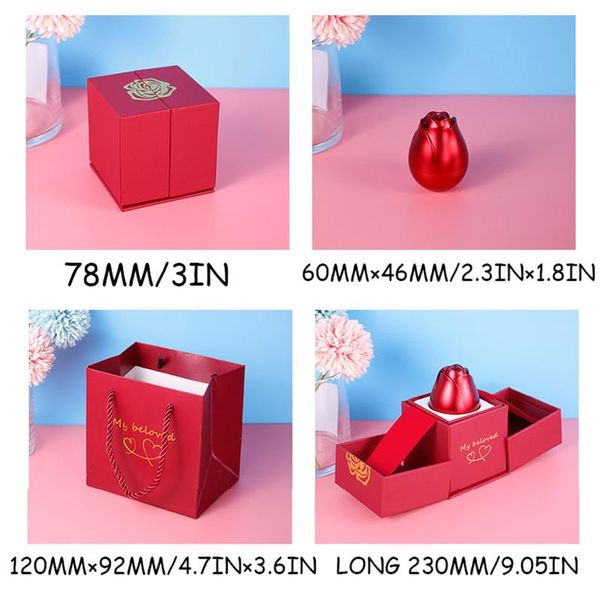 

high grade alloy necklace pendant metal rose shape up and down box gift