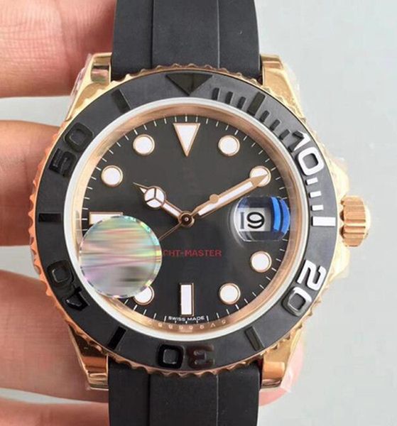 

new luxury mens watch 40mm automatic movement mechanical mens rubber strap sweeping movement wristwatch, Slivery;brown