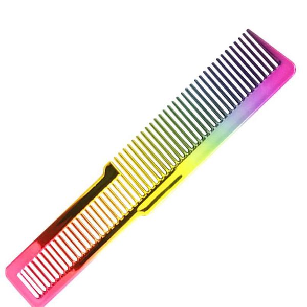 

electroplating haircut hairdresser comb colorful rainbow comb portable barber hairdressing tool hair salon combs jllcwz, Silver