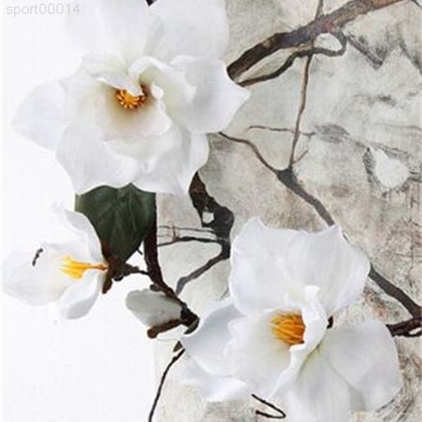 

a-new design artificial magnolia silk fake flower branch fleur artificielle flores arrange table wedding home decor party accessory