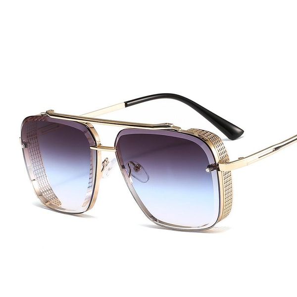 

sunglasses d&t 2021 pilot square men women pc lens alloy metal frame brand designer black luxury vintage sun glasses uv400, White;black