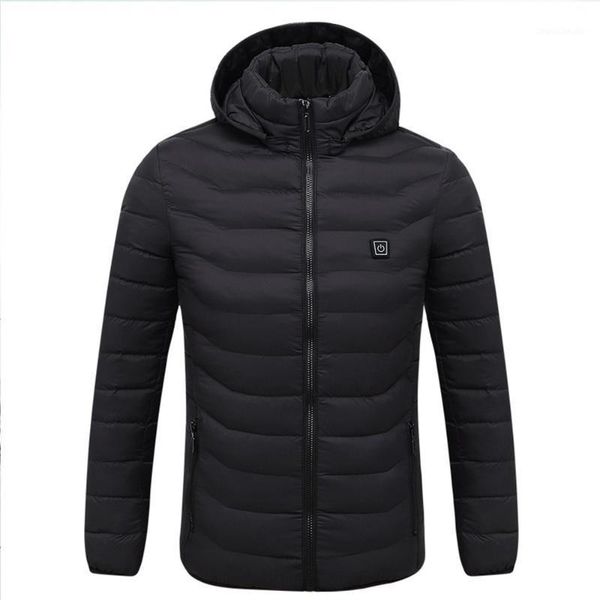 

outdoor t-shirts 2021 8 areas hooded heated jacket vest usb electric mens hunting winter warm coat thermal heating hiking1, Gray;blue