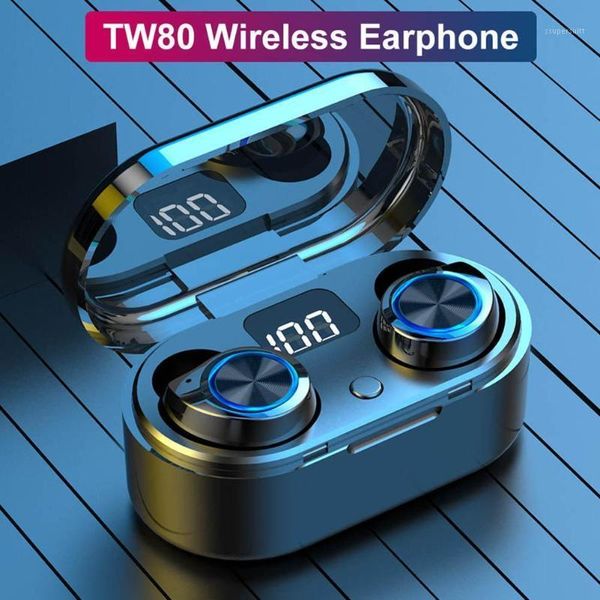 

tw80 bluetooth 5.0 tws stereo digital display in-ear wireless earphones earbuds1