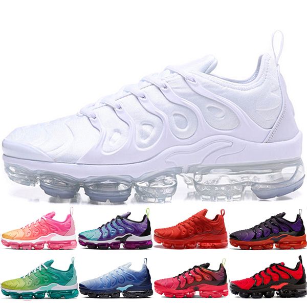 

tn plus fresh running shoes for mens womens triple white red hyper violet black white light grey cool grey sports shoes eur 36-45