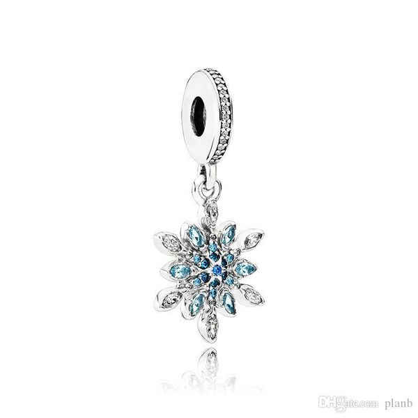 

925 стерлингового серебра кристалл снег подвеска подвески оригинальная коробка для pandora европейская бусина подвески браслет ожерелье ювел, Bronze;silver