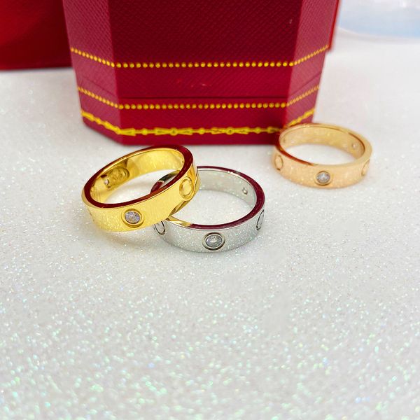 

fashion brand 316l stainless steel screw love finger ring multicolors plating no stone style lovers jewelry 6mm wide no box, Silver