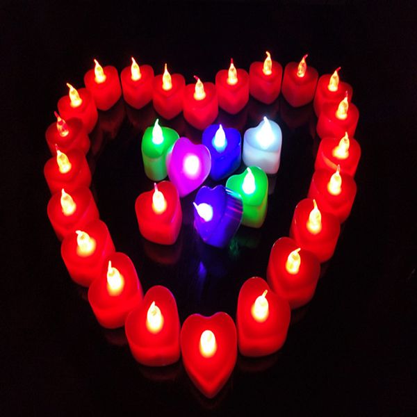 

led wax battery candles operated flameless wedding birthday party christmas decorationled heart candle night light roman