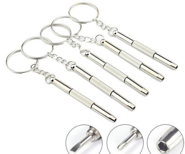 

3 in 1 eyeglass screwdriver keychain repair glasses watch phone triple versatile small screwdriver eyeglass mini sc bbyley lg2010