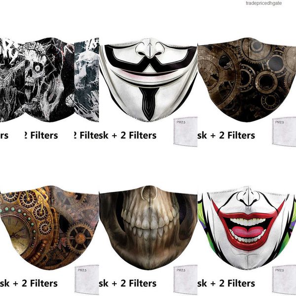 

factoryi155clown face big masks print funny fabric mouth cover reusable protection dust w vas9