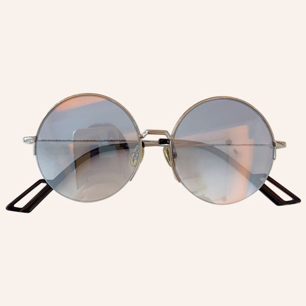 

round vintage mirror brand luxury original design feminine sunglasses ovfr, White;black