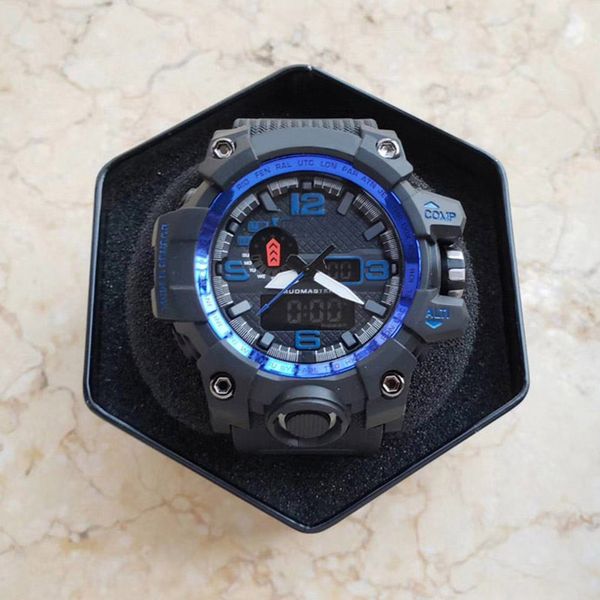 

luxury digital watch led watch analog men mens electronic montre sport dual display shock wrist outdoor watches homme xoqji, Slivery;brown