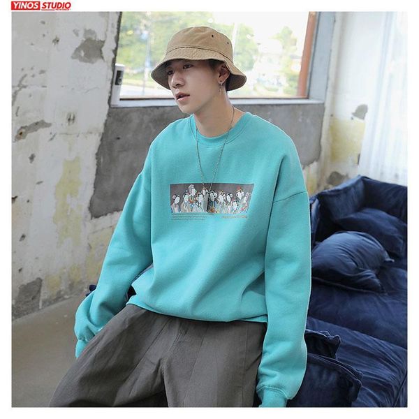 

dropshipping male spring long sleeve o-neck hoodies 2020 mens causal print sweatshirts fashion sport cotton pullover1, Black