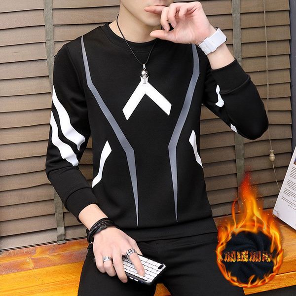 

26 models striped sweatshirts men fashions streetwear men street style black male pullovers kg-528