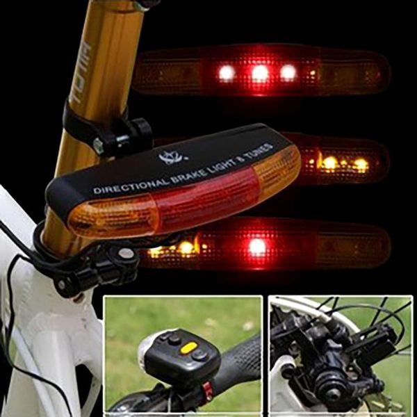 

bike lights led bicycle turn signal directional brake light lamp 8 sound horn