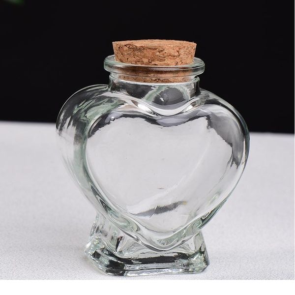 

1pc natural crystal gravel in lovely heart-shaped glass bottle rock chips tumbled stone healing christmas or home dec qylbft, Black