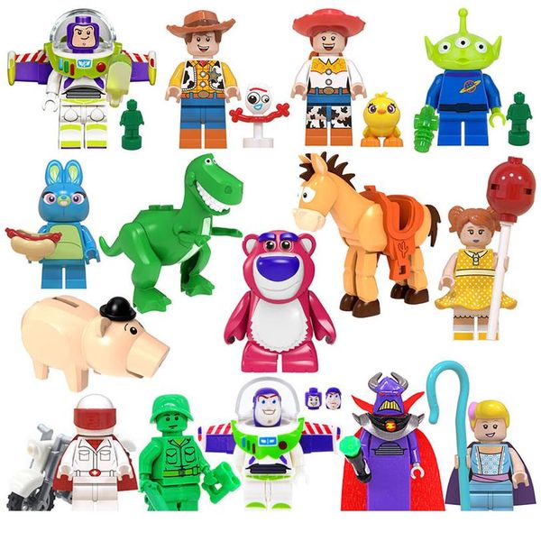 

toys story figure dolls diy assembling small building blocks model toys buzz lightyear woody abs educational toys jlljrt
