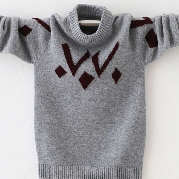 

clothing boys' sweater autumn winter 2020 new student round neck middle school children's solid cashmere bottomed, Blue