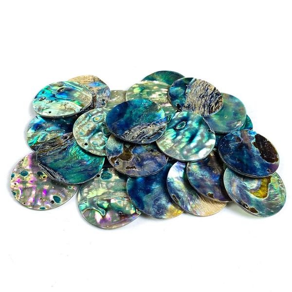 

2pcs natural abalone shell pendants charms round shell flakes hand polished jewelry accessories diy making earring necklace h bbyuea