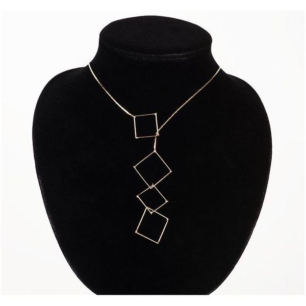 

vintage style chic y shaped gold color necklace for women bar circle lariat sqcevw dh_seller2010, Black