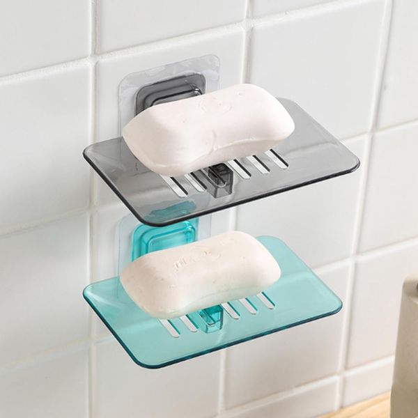 

creative punch paste crystal soap box bathroom organizer wall mounted storage rack soap box kitchen hanging shelf f wmtthe