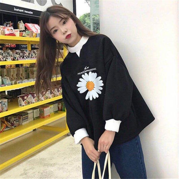 

sweater women's thin loose autumn dress 2020 new long sleeve plush coat, White