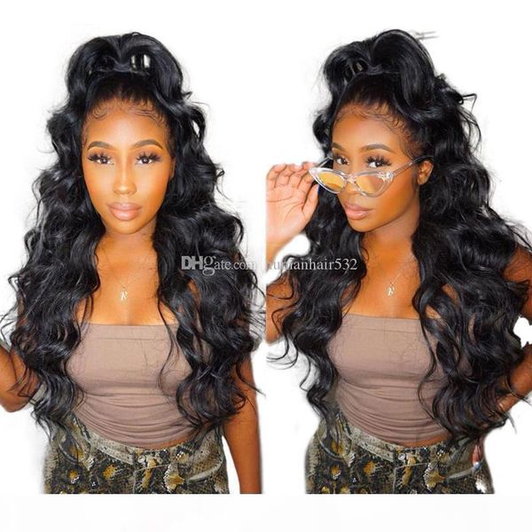

full lace wig silk 150 density wavy virgin malaysian lacefront wig pre plucked hairline glueless lace front silk base wigs baby hair, Black;brown