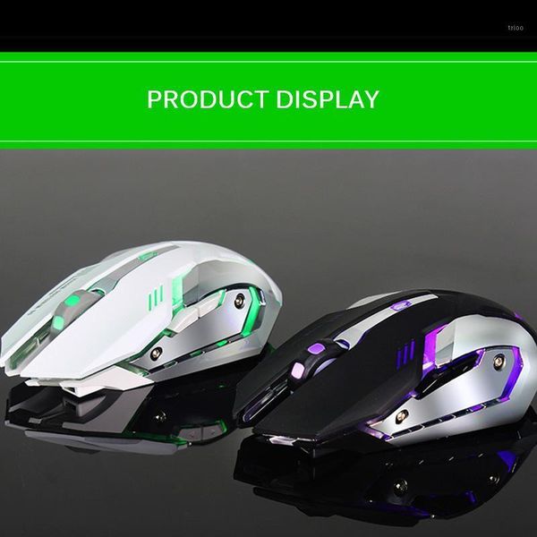

silent gaming wireless mouse 2.4ghz 2400dpi rechargeable wireless mice usb optical game backlight mouse for pc lap