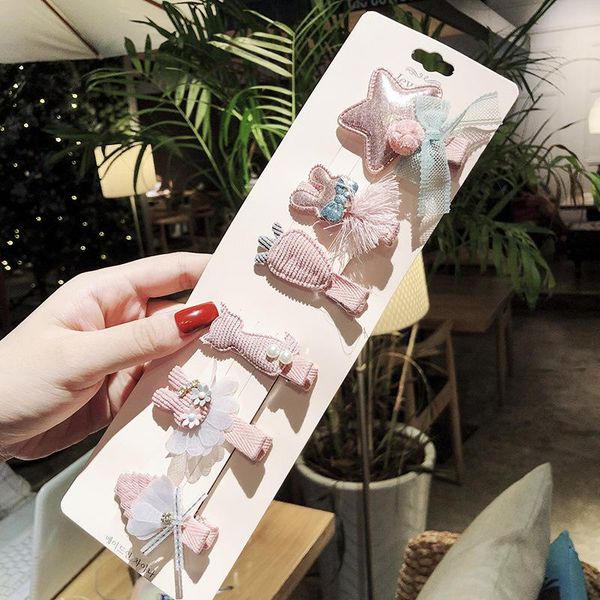 

корея стиль ребенка детские волосы булавки милая маленькая принцесса кролика уши цветы цветы упругие зажимы волос для девушки мода аксессуар, Black;brown