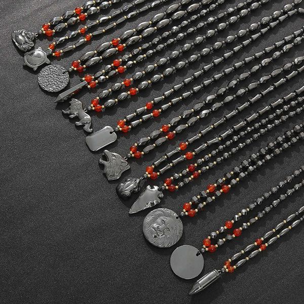

non magnetic black gallstone necklace, creative personality pendant, universal necklace accessories, multi specification, Silver