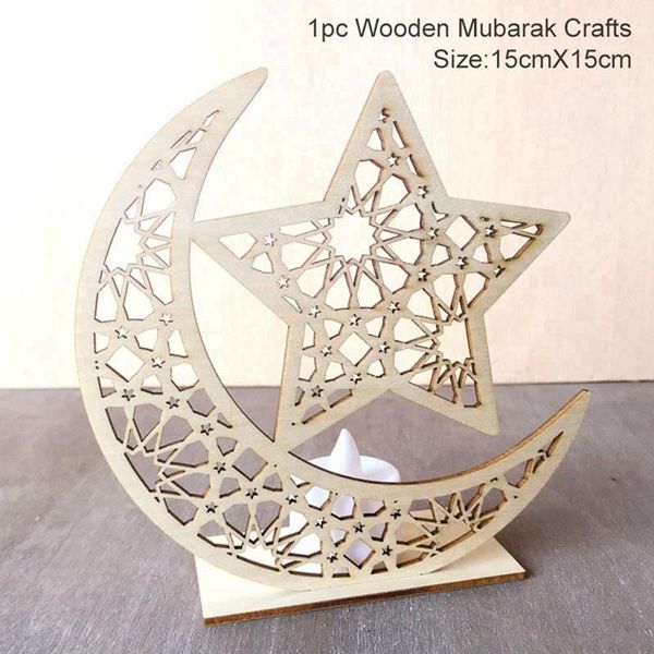 

цифу деревянные мубарак ремесло со светодиодным светом eid мубарак декор исламских подвесок рамадан украшения ислам мусульманский домашний д