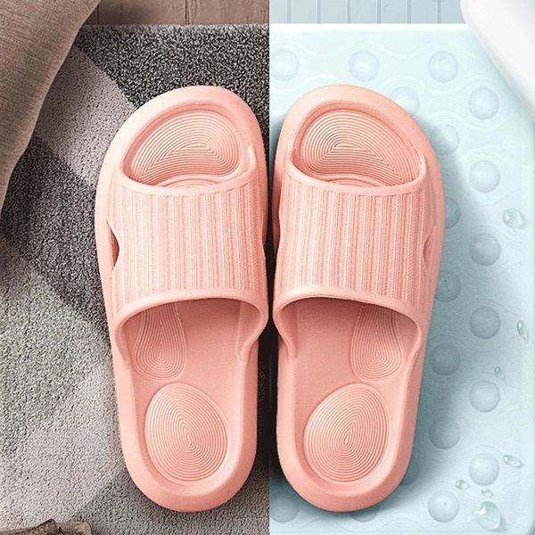 

summer bathroom house women massage slippers non-slip lightweight couple flat shoes soft sole solid eva ladies slippers #xw0a, Black