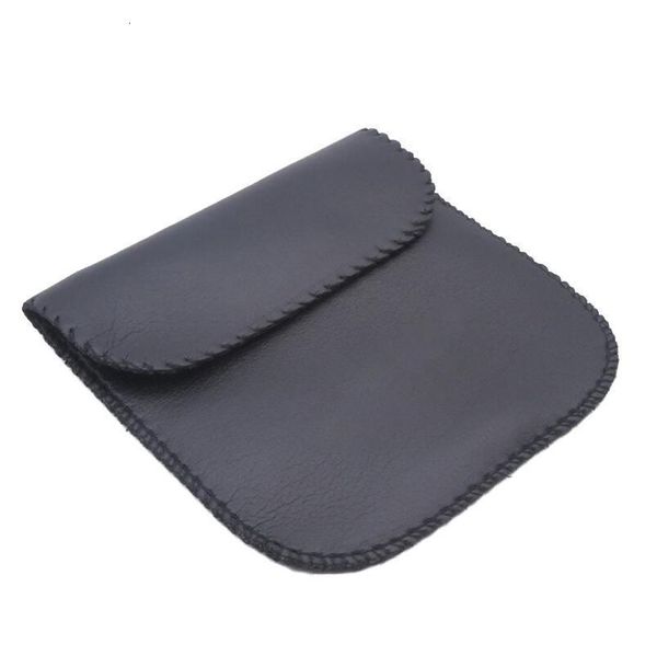 

usb wholesale new earphone fashion black color headphone cable leather pouch carry case bagp92e