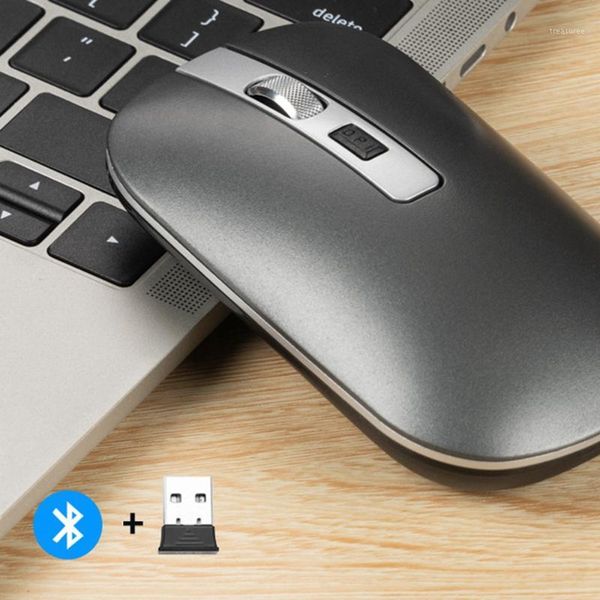 

mice bluetooth mouse 5.1 + 2.4g silent charging 1600 dpi ultra thin ergonomic portable optical for pc1
