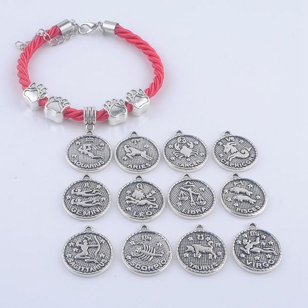 

charm bracelets 12 constellations fashion jewelry rope dog alloy for women men personality bangle xy160462, Golden;silver