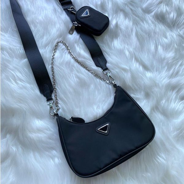 

original re-edition 2005 nylon shoulder bags leather handbags selling handbag lady cross-body chain nylon bags totes