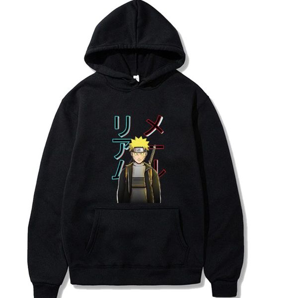 

man hoodie hip hop pullovers spring and autumn anime, Black