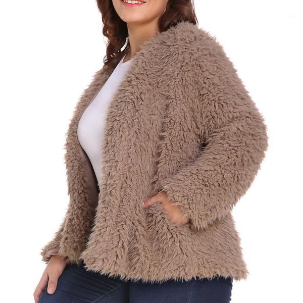 

vogue winter women coat casual furry fur coat jacketr warm parka outwear lady overcoat bontjas 8m31, Black