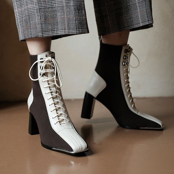 

2021 women's short-fashion toe tall black woman boots ankle shoes 280q